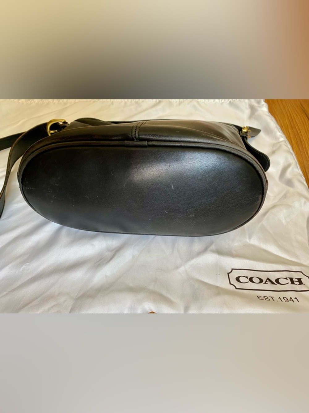 Coach Vintage “Worth” Black Leather Bag, Style 4143. Made in USA - Picture 5 of 6